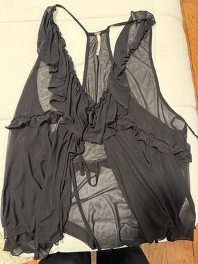 Free people Black Sheer Mesh Tank
